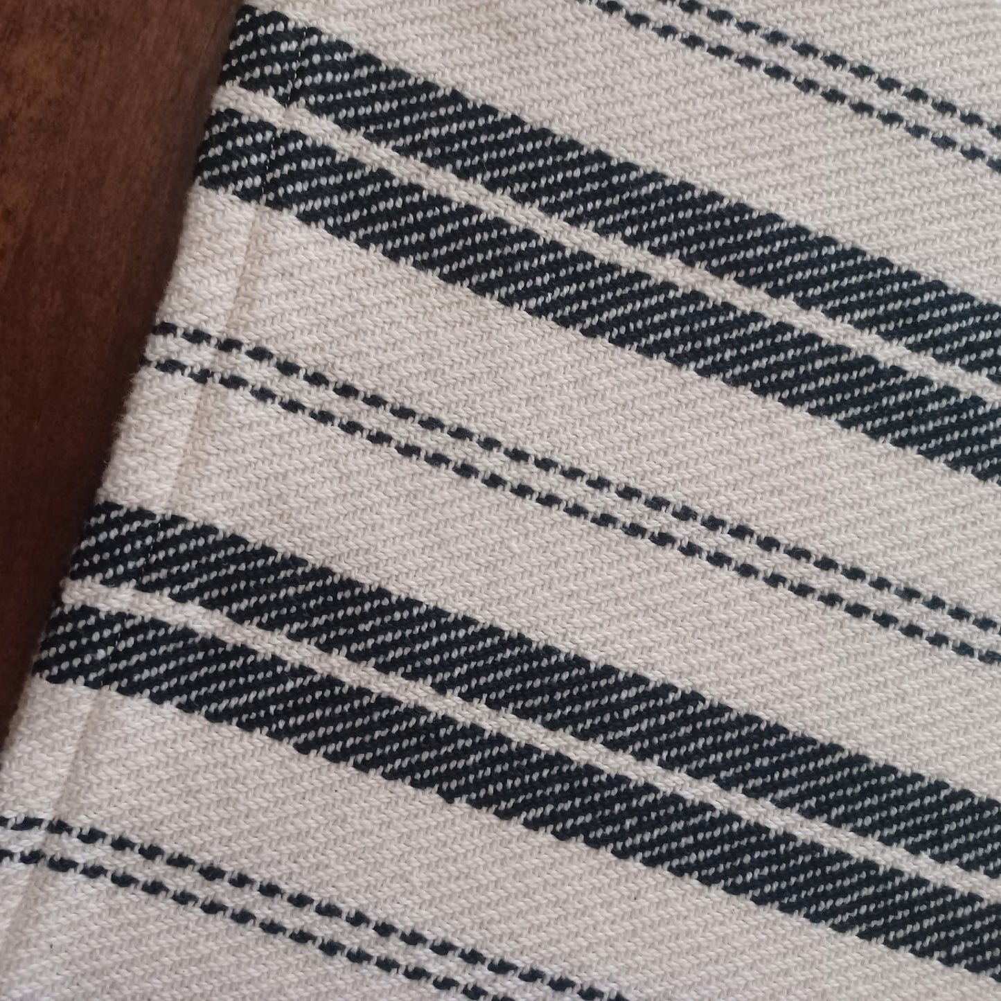 White and Black Stripe, Handwoven Dish Towel, MADE-TO-ORDER