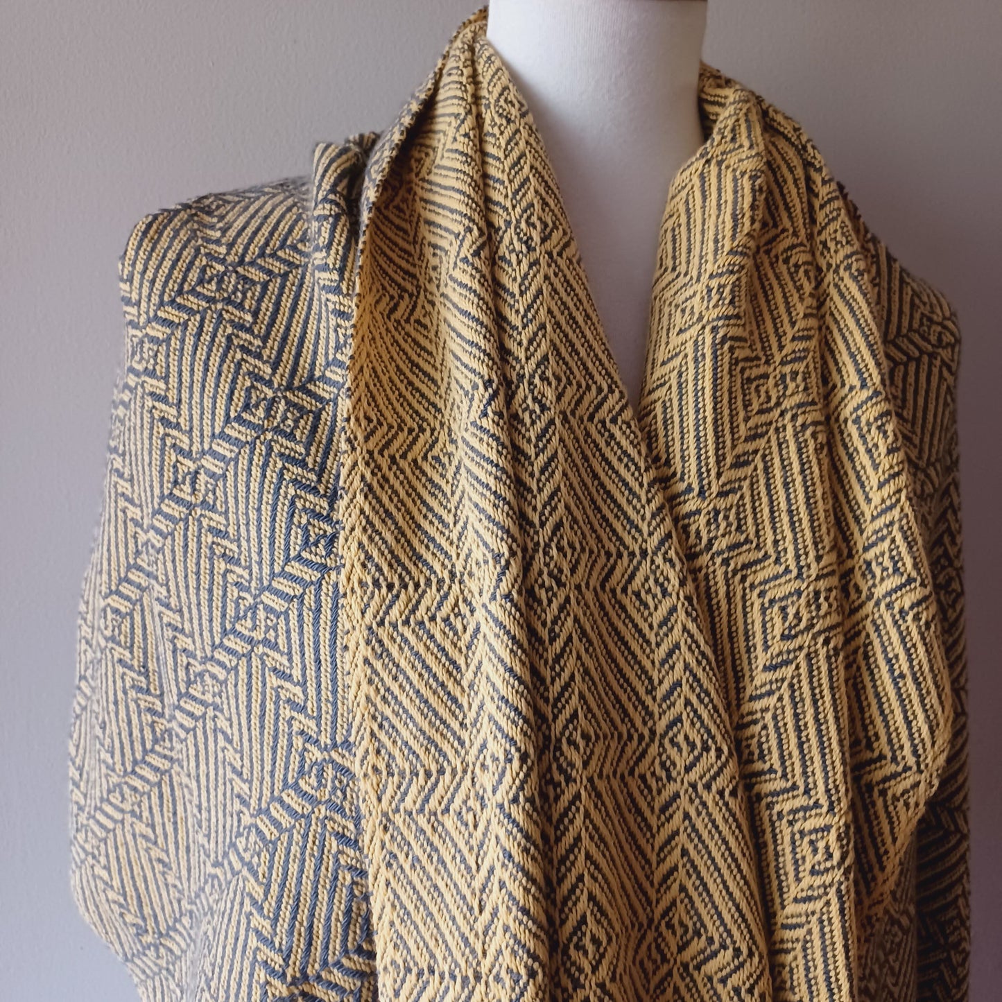 Yellow and Gray Oversized Scarf/Shawl