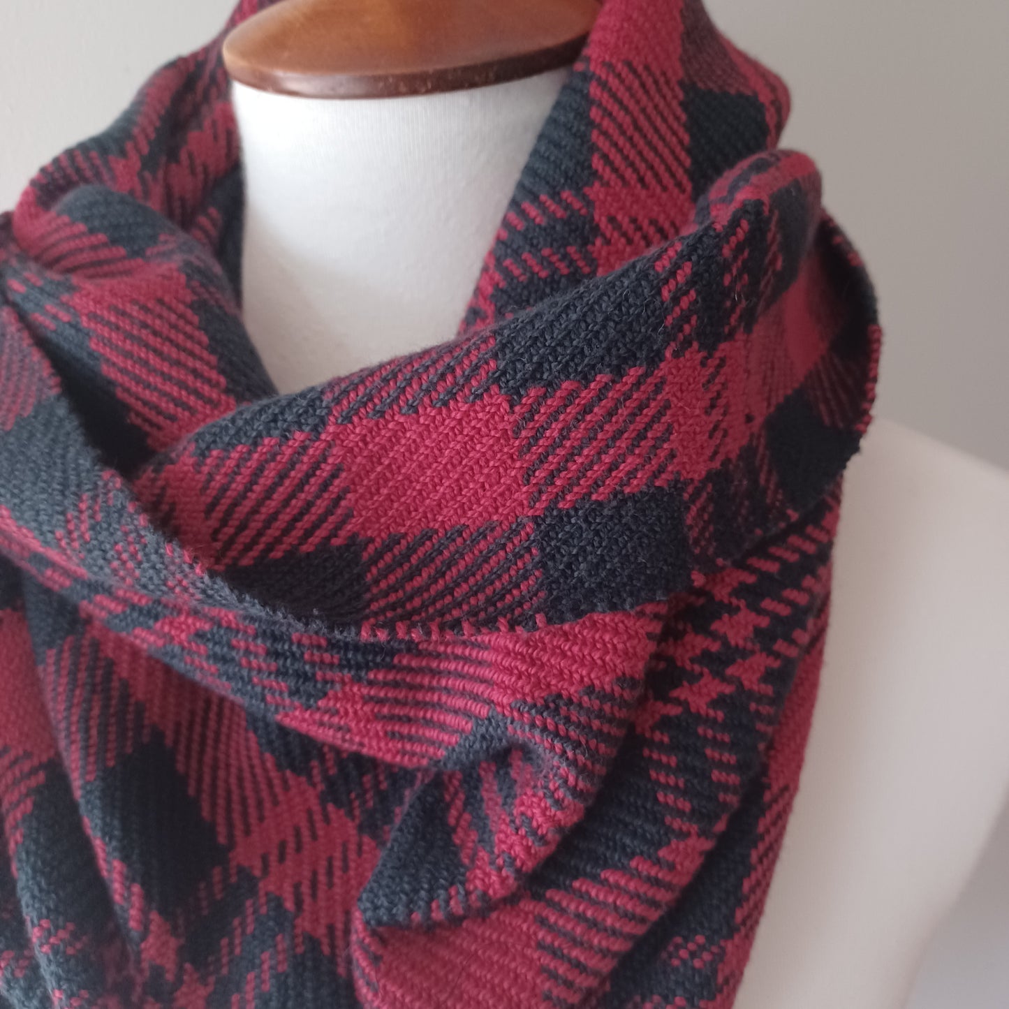 Red and Black Plaid Cowl