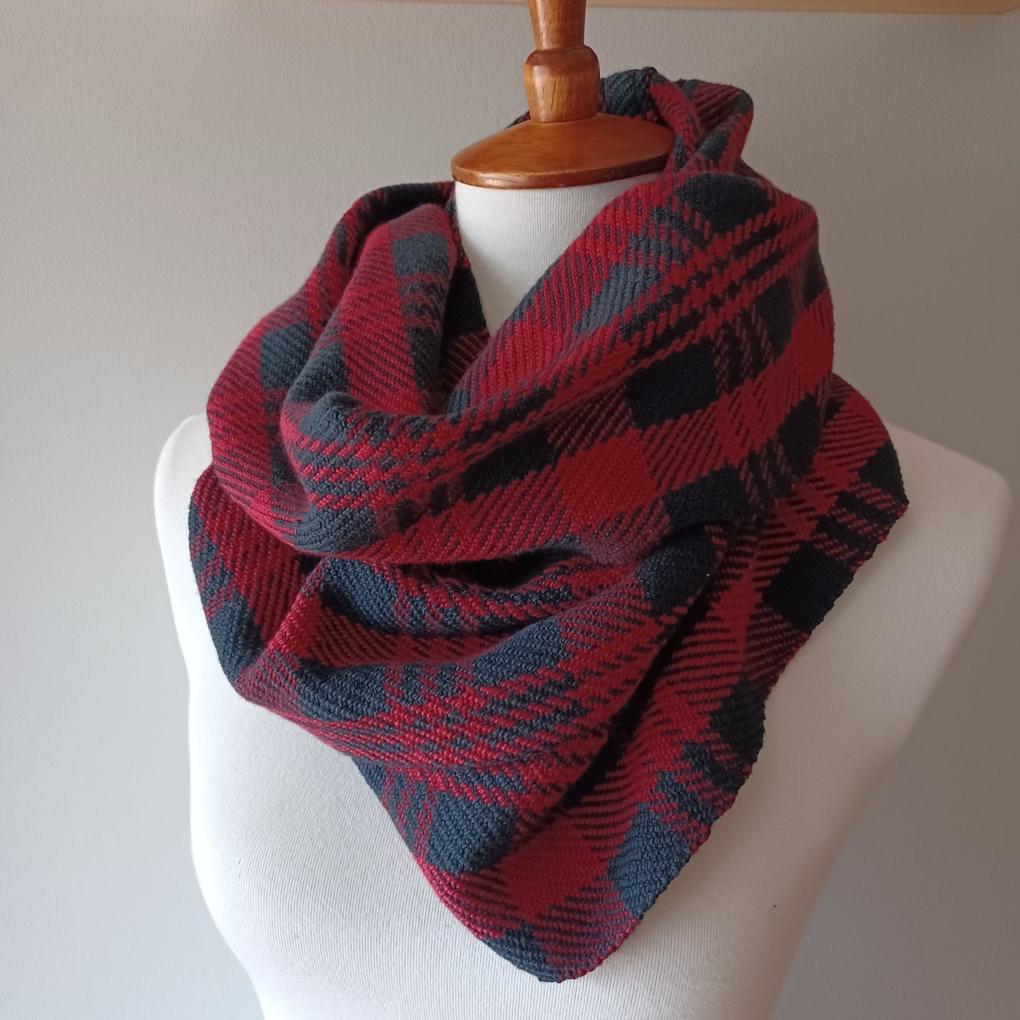 Red and Black Plaid Cowl