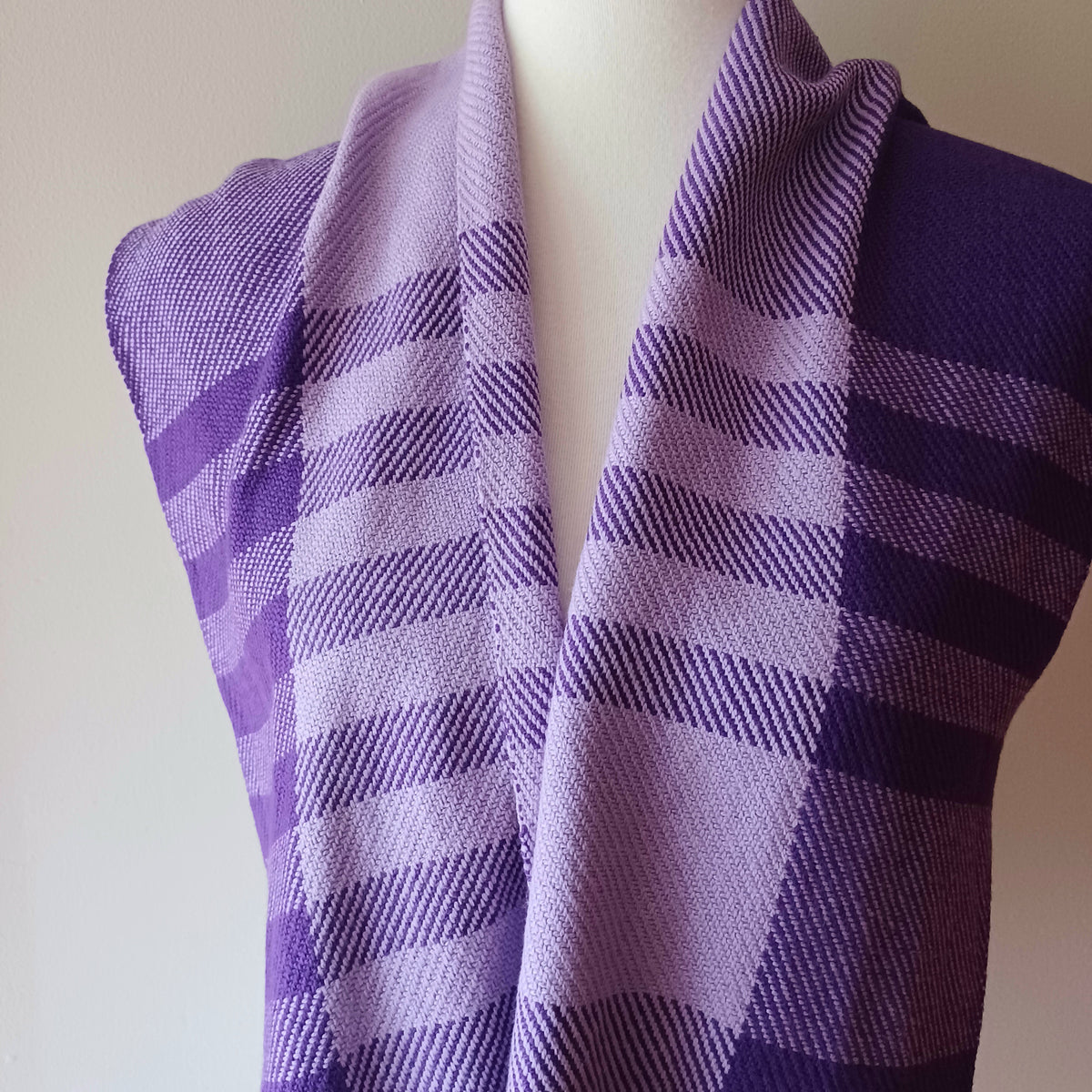 Purple Color Blocked Scarf