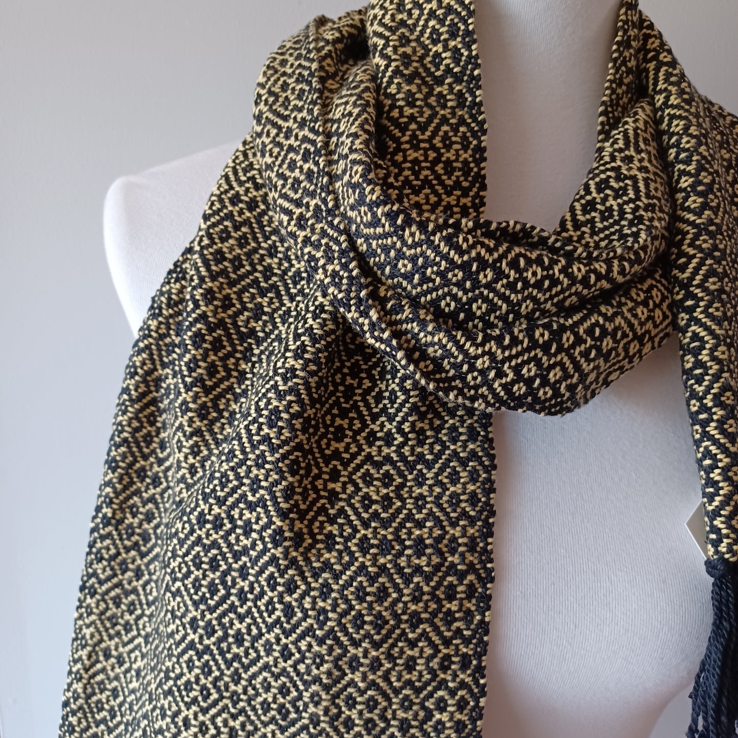 Yellow and Black, Thick Cotton Scarf