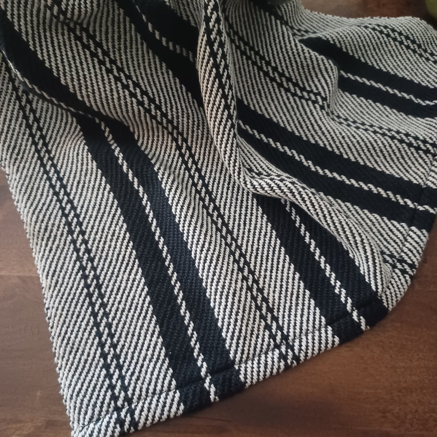 Black and White Stripe, Handwoven Dish Towel