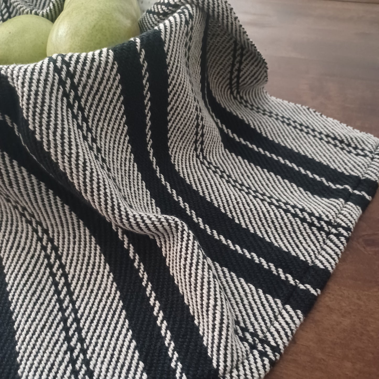 Black and White Stripe, Handwoven Dish Towel