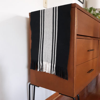 Black and White CottonTable Runner