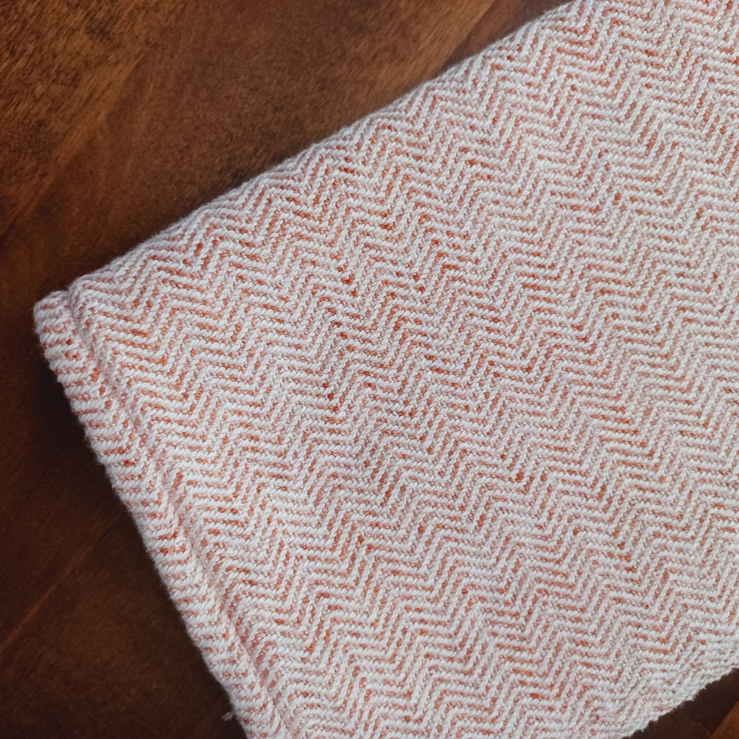 Handwoven Orange Tonal Cotton Dishtowel
