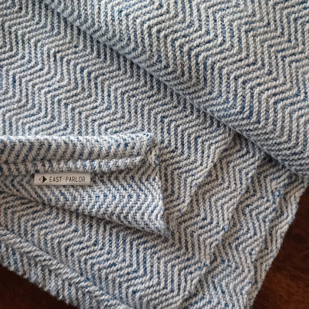 Handwoven Blue Tonal Cotton Dishtowel
