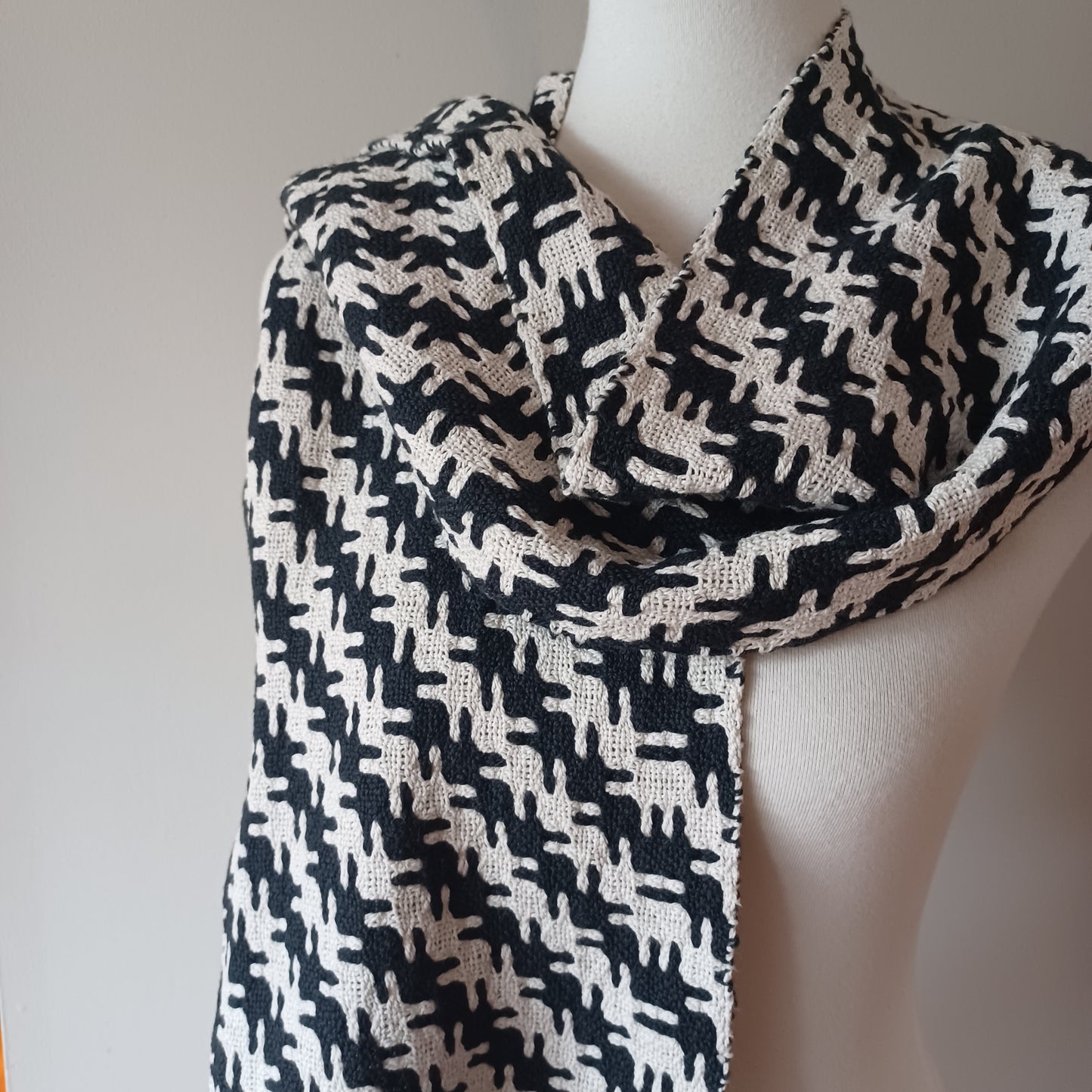 Black and White Cotton Scarf