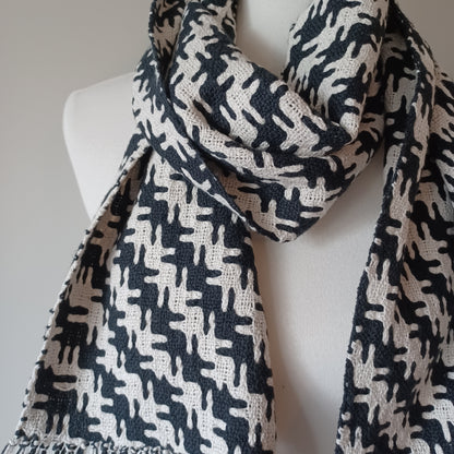 Black and White Cotton Scarf
