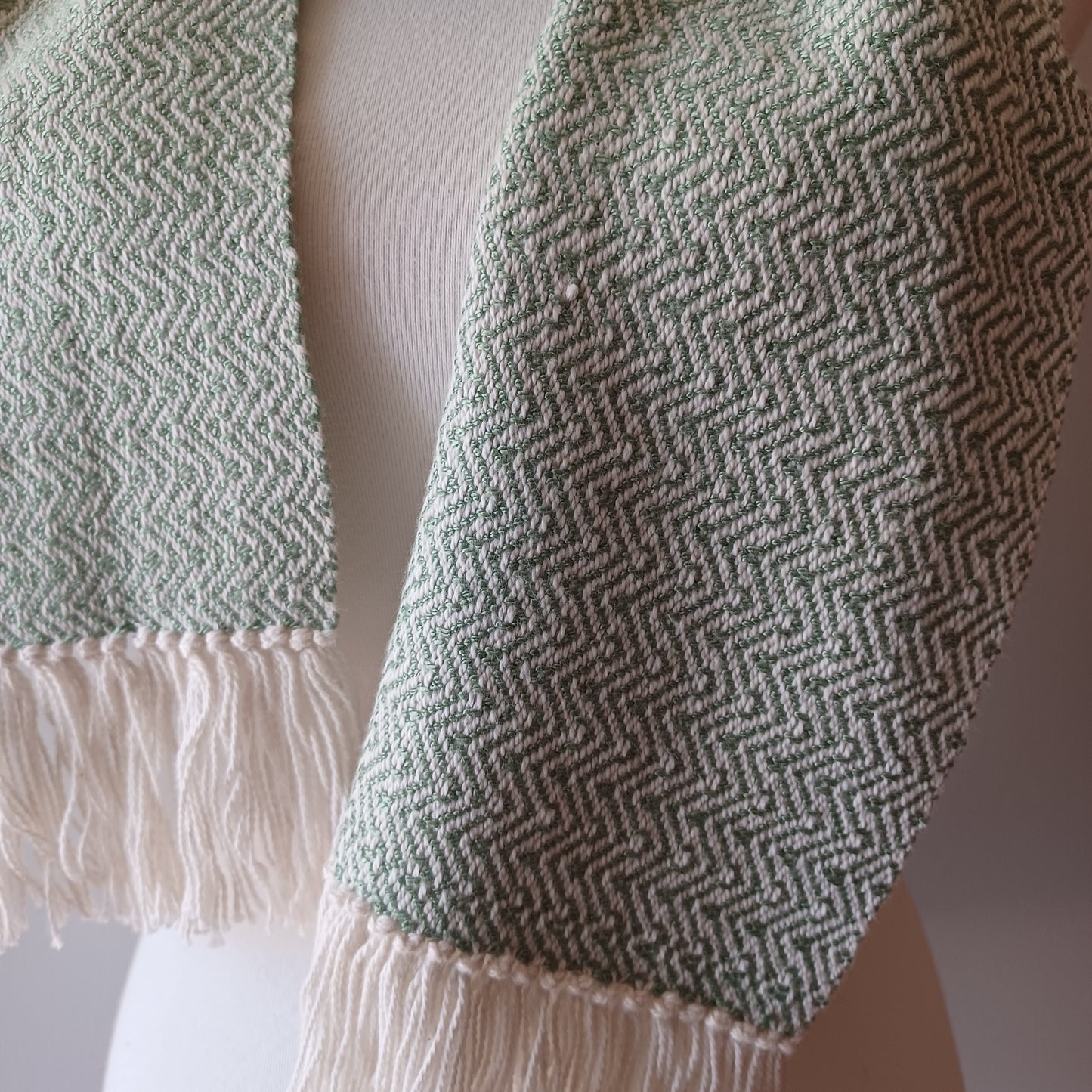 Handwoven Cotton-Bamboo Scarf - Sage