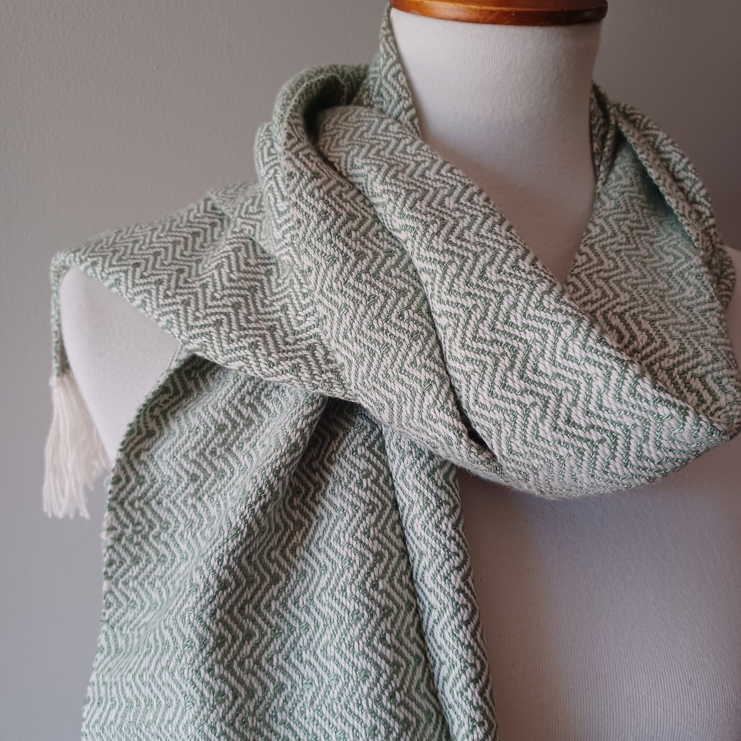 Handwoven Cotton-Bamboo Scarf - Sage