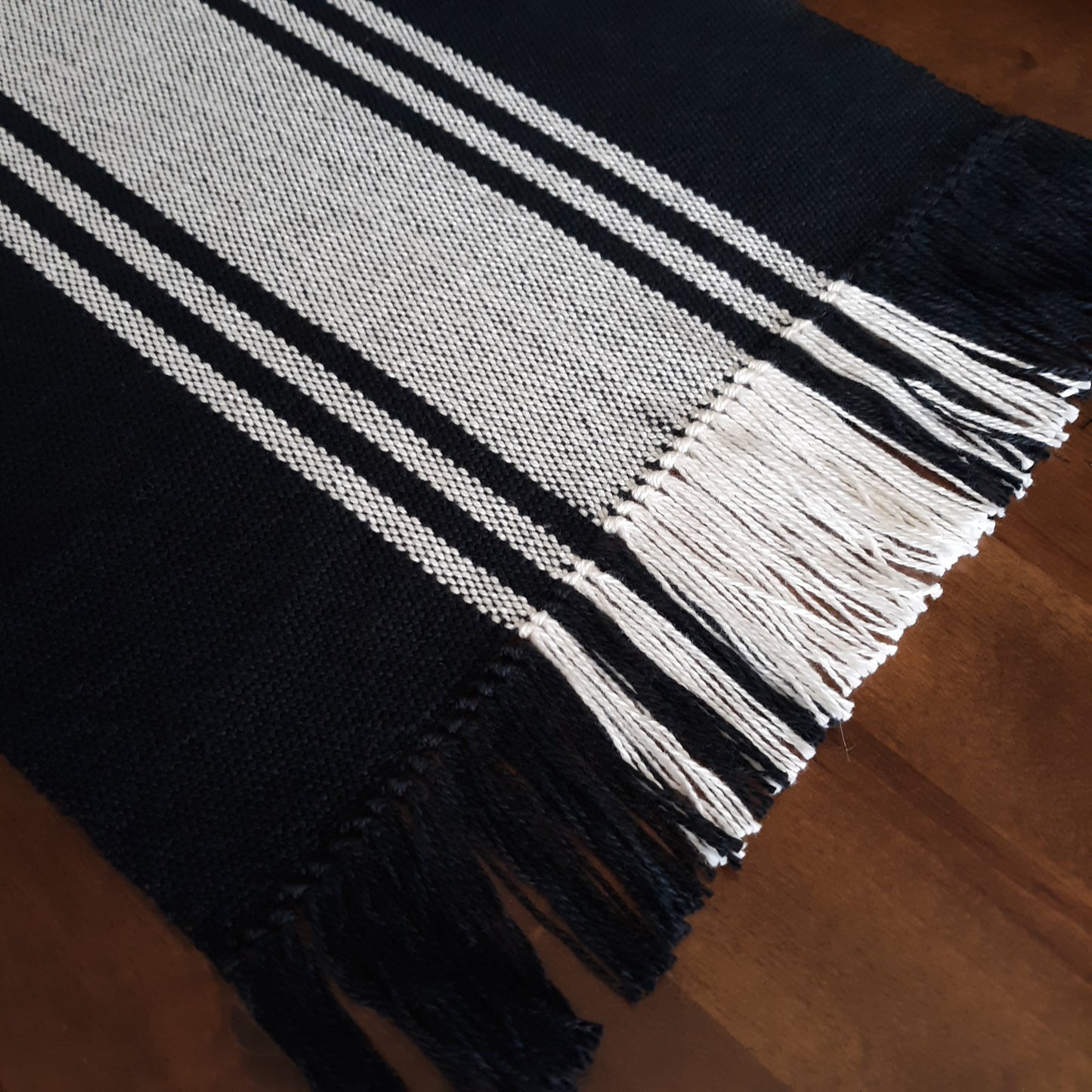 Black and White CottonTable Runner