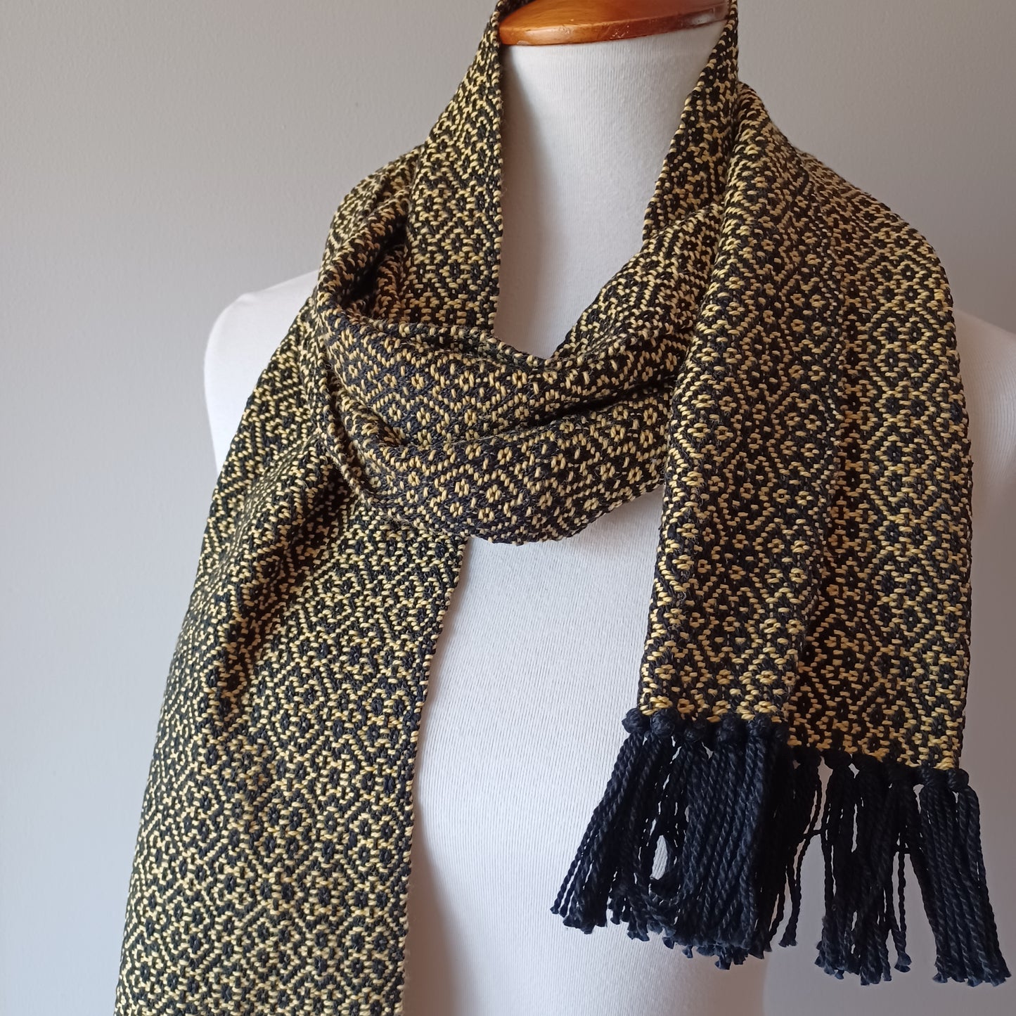 Yellow and Black, Thick Cotton Scarf