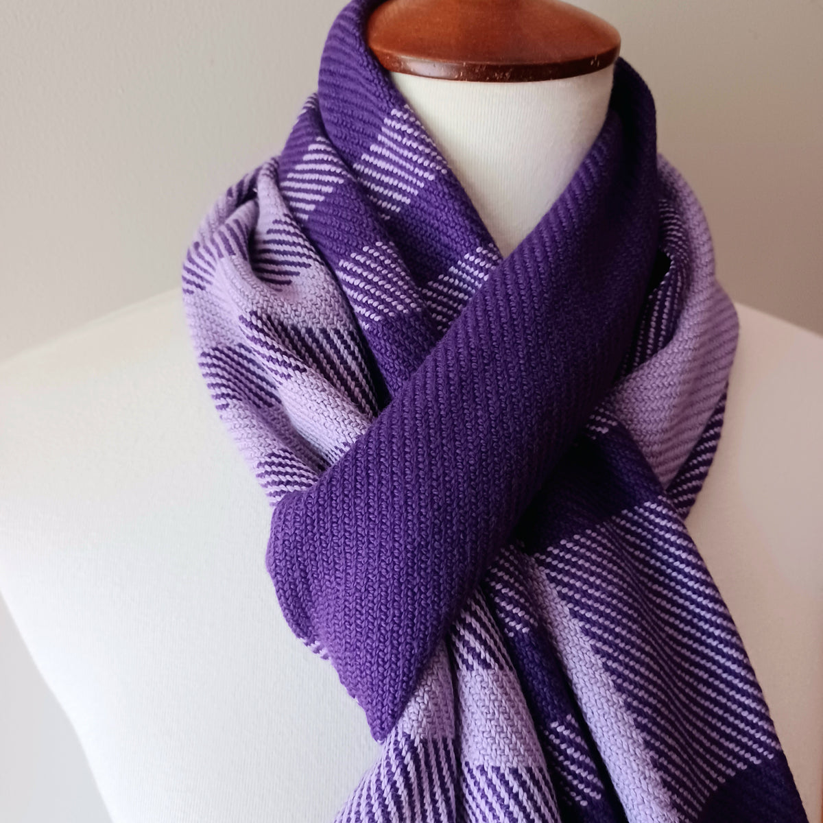 Purple Color Blocked Scarf