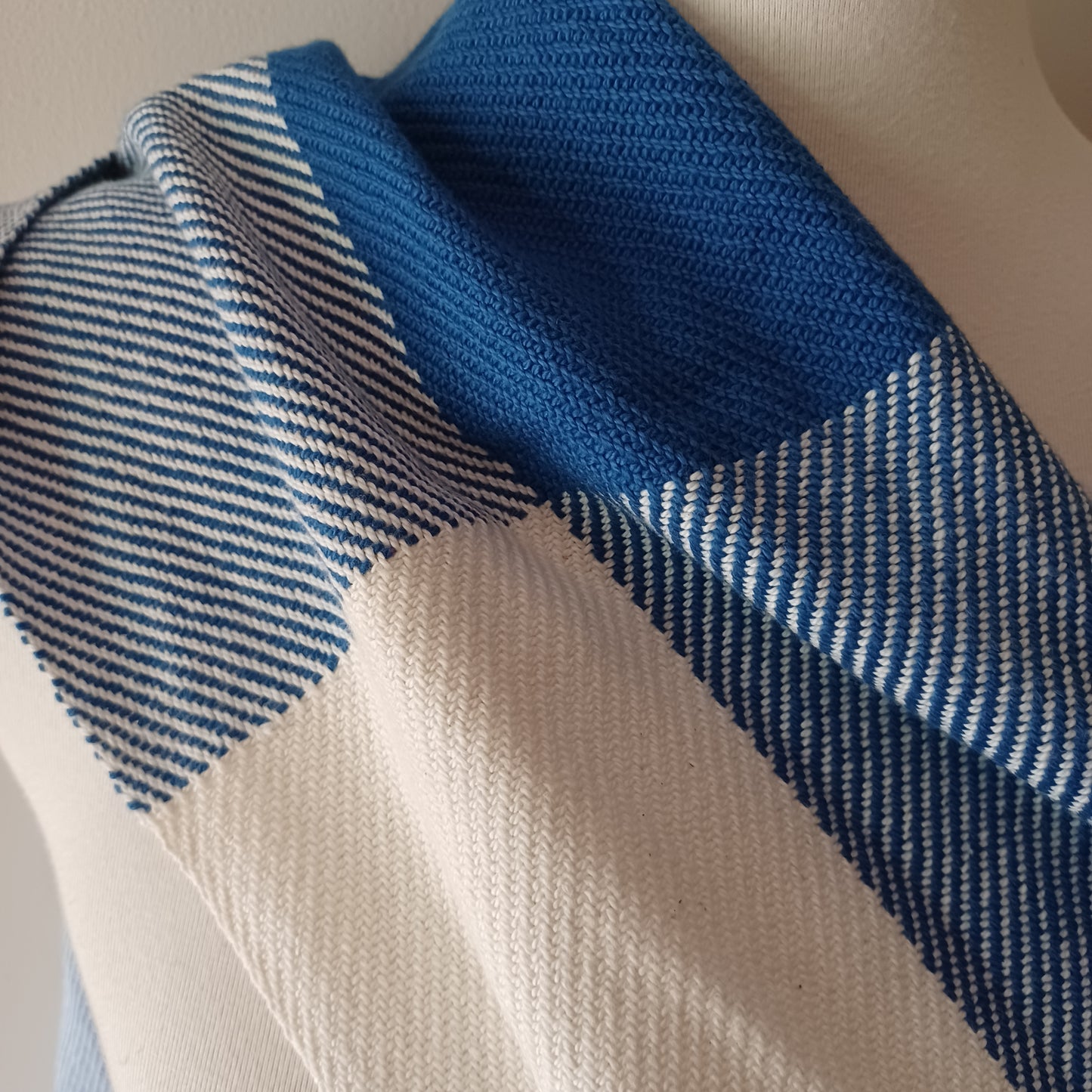 Blue and White Scarf