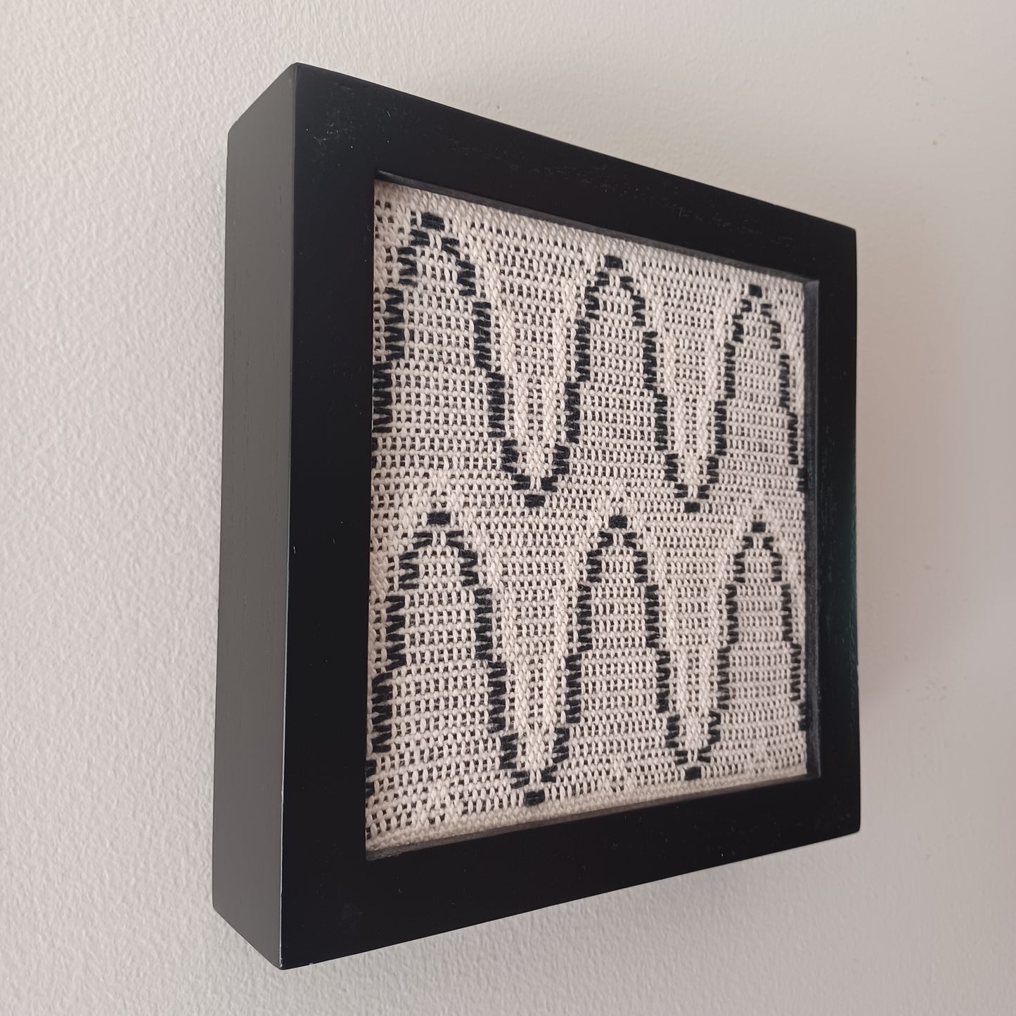 Black and White Handwoven Textile Art