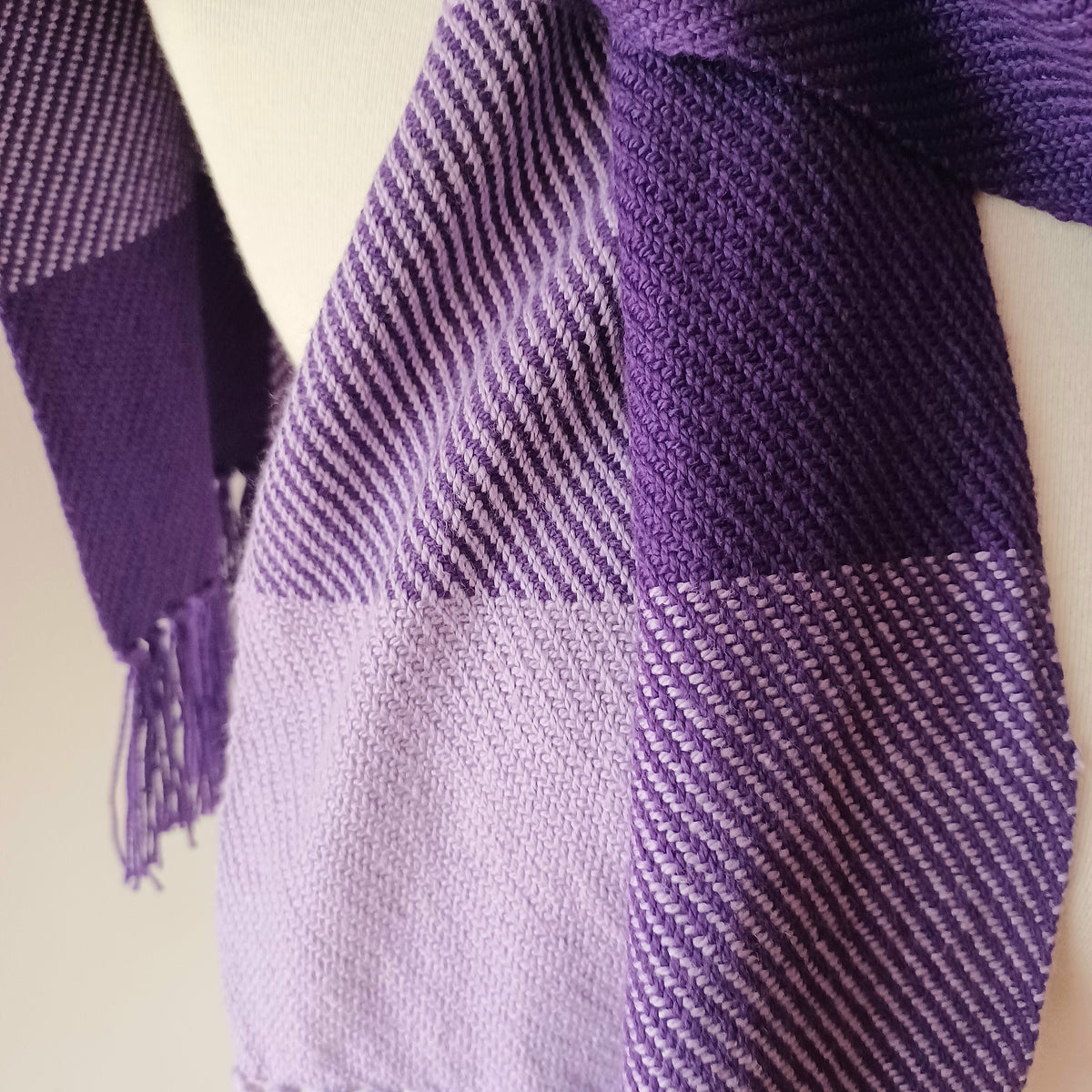 Purple Color Blocked Scarf