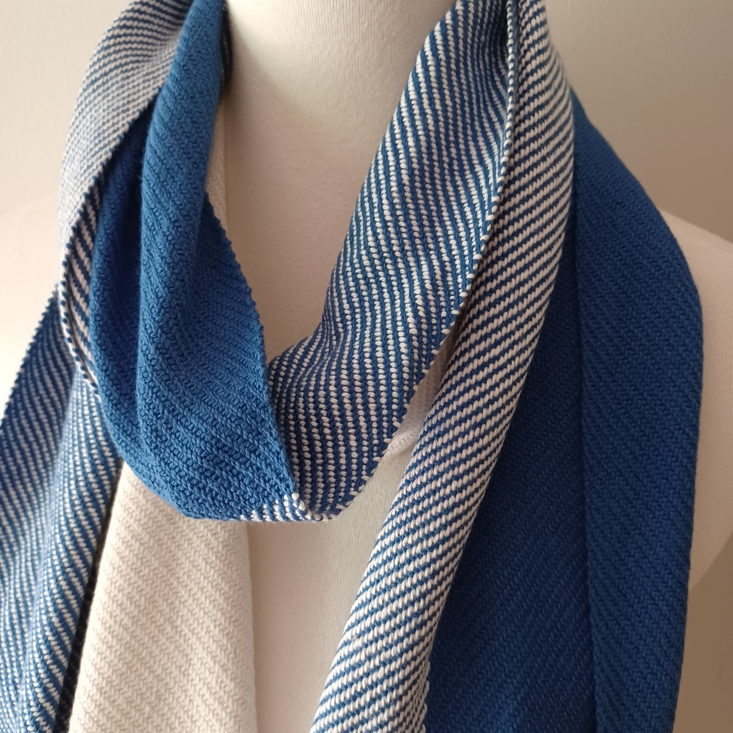 Blue and White Scarf