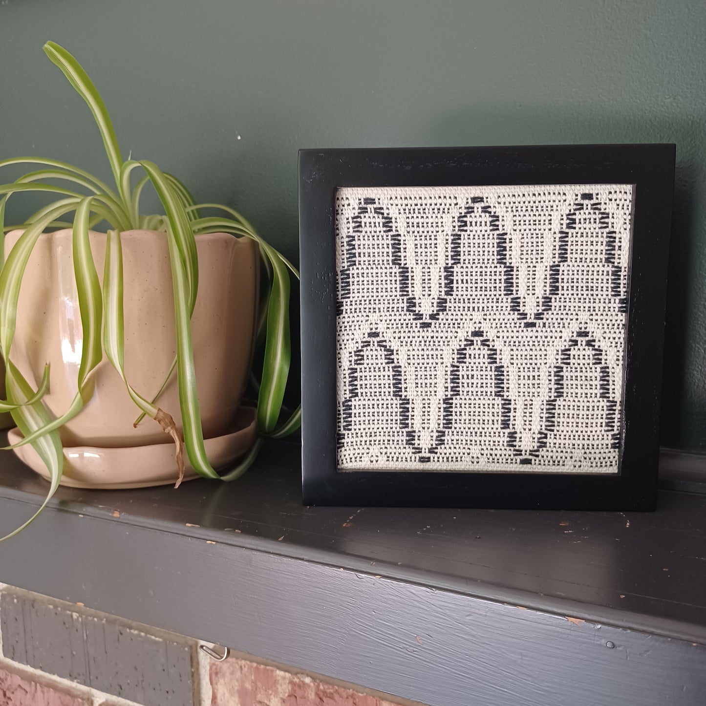 Black and White Handwoven Textile Art