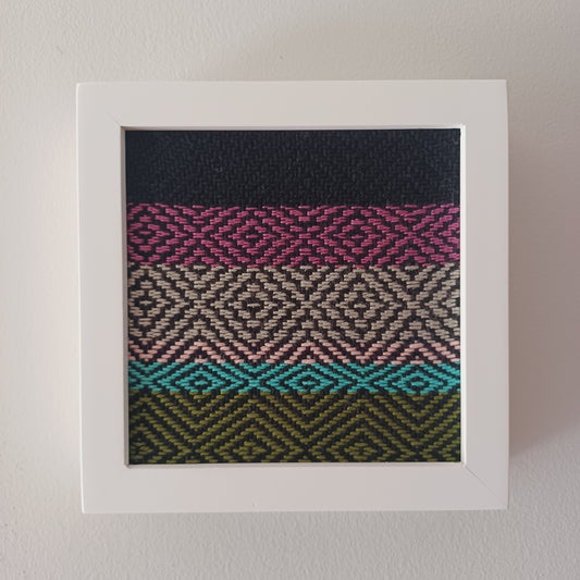 Handwoven Textile Diamond Pattern Art