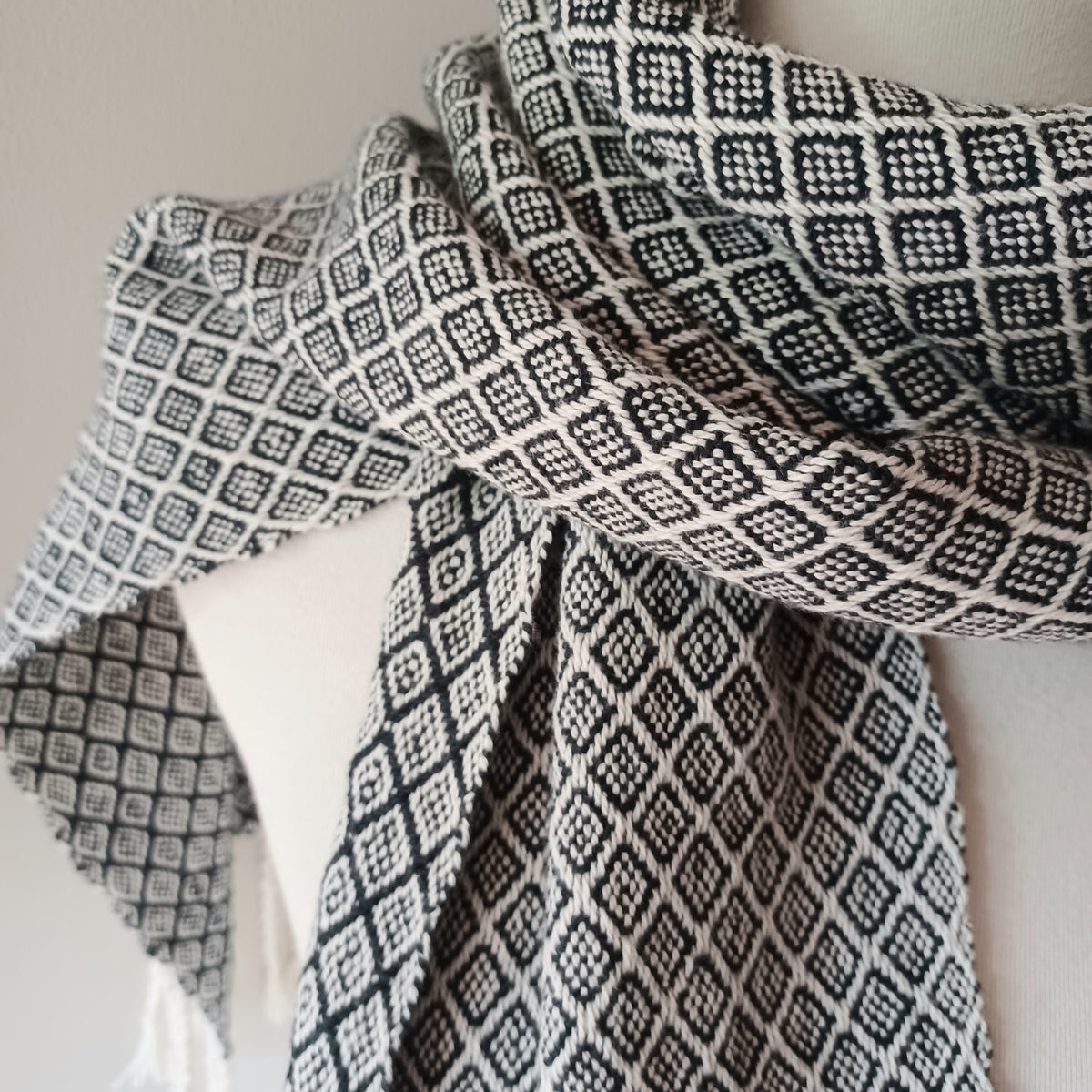 Black and White Diamond Scarf