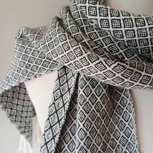 Black and White Diamond Scarf