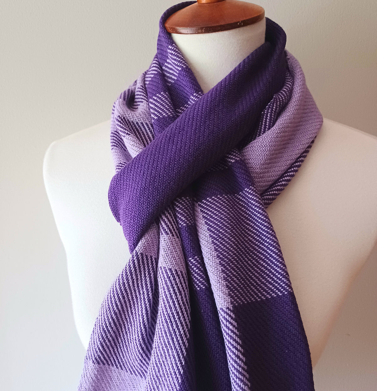 Purple Color Blocked Scarf