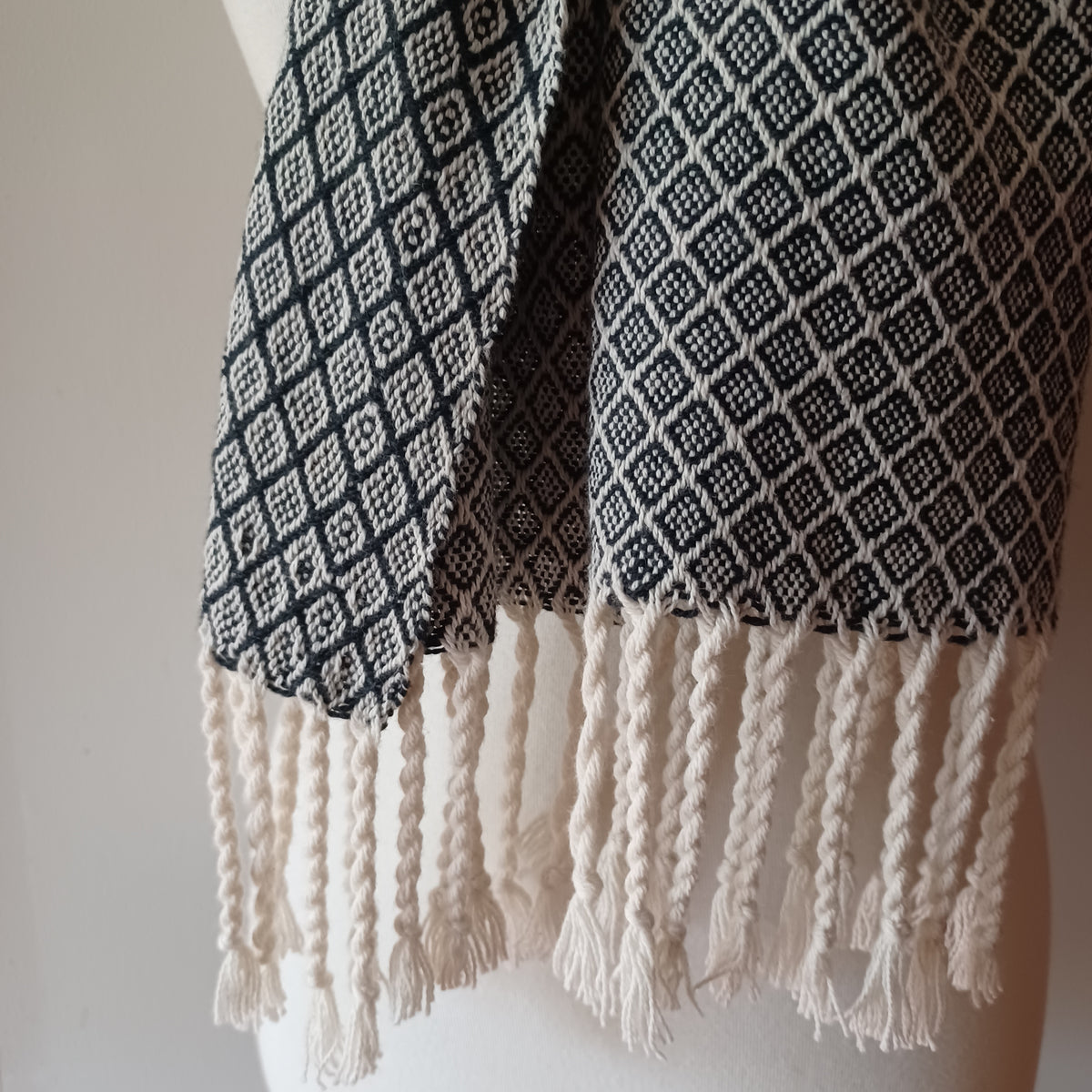 Black and White Diamond Scarf