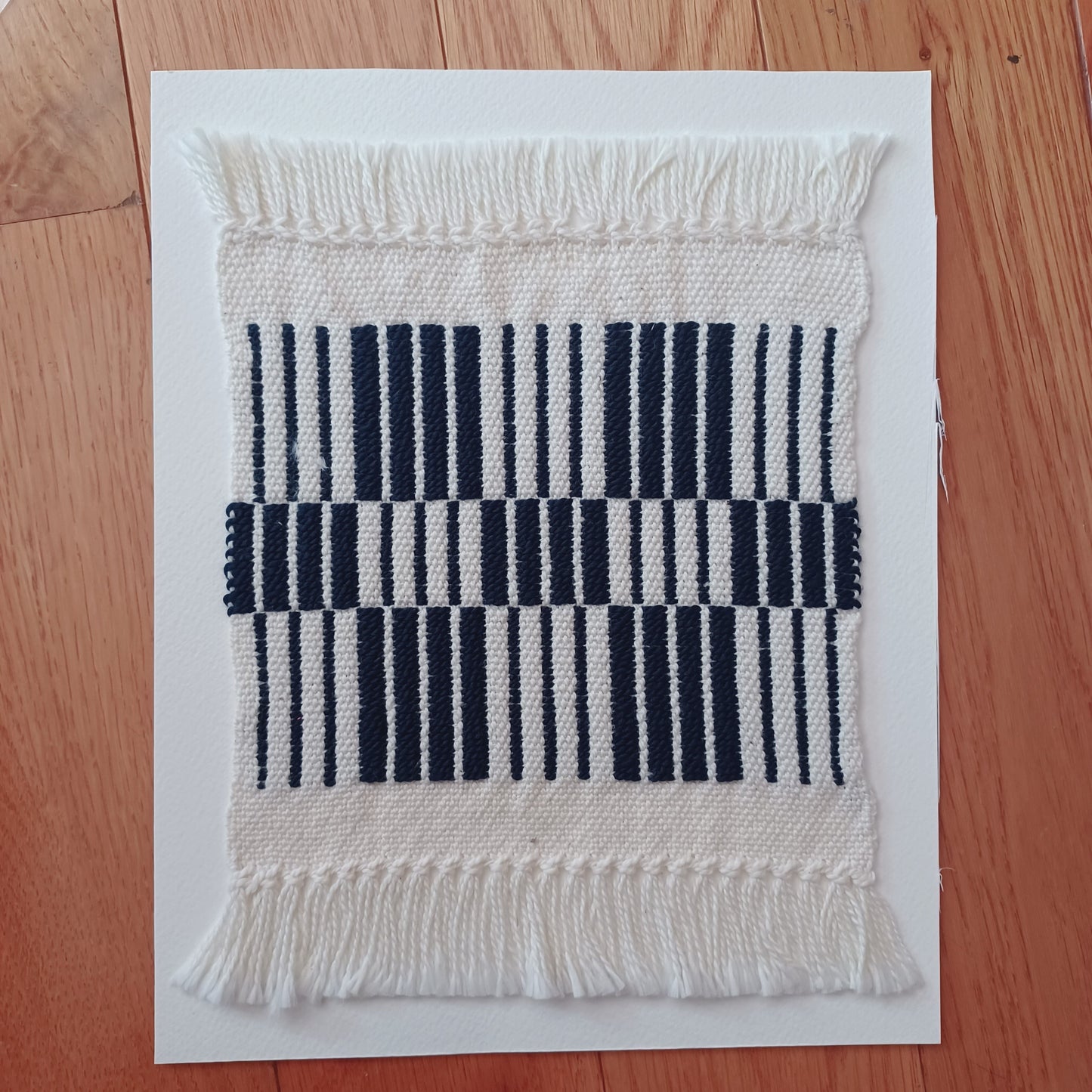 Black and White Handwoven Textile Art