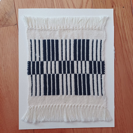 Black and White Handwoven Textile Art