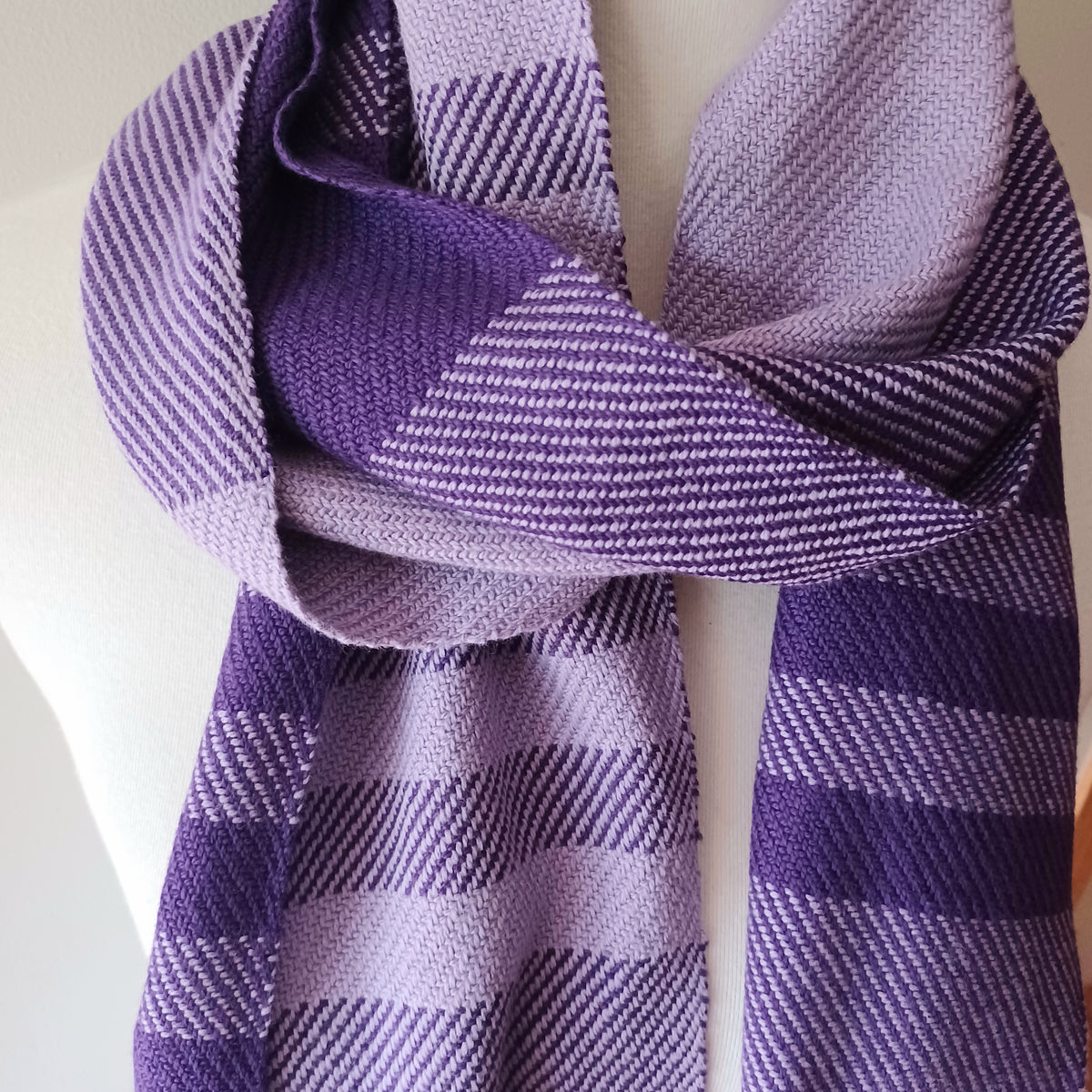 Purple Color Blocked Scarf