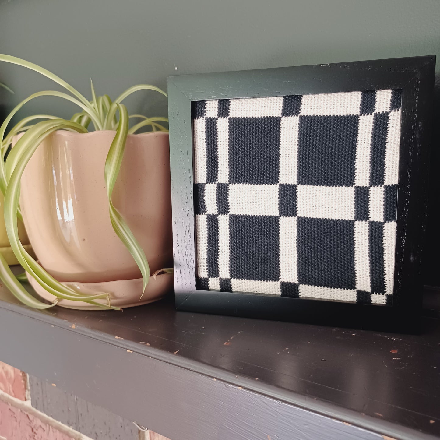 Black and White Textile Art