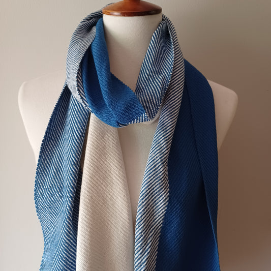 Blue and White Scarf
