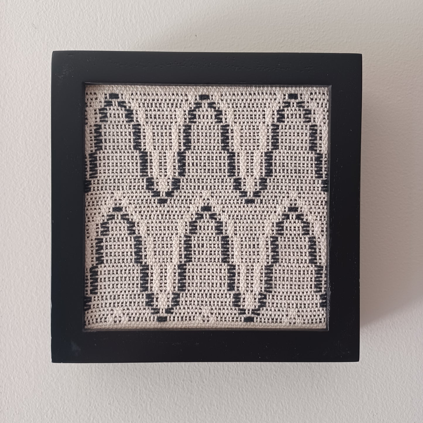 Black and White Handwoven Textile Art