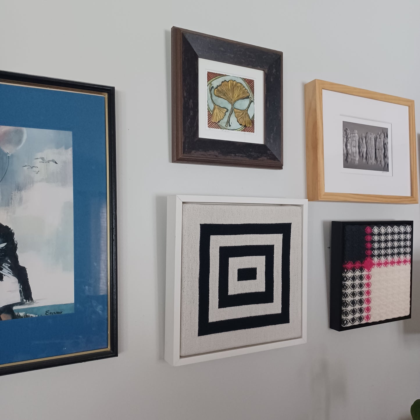 White and Black Woven Art