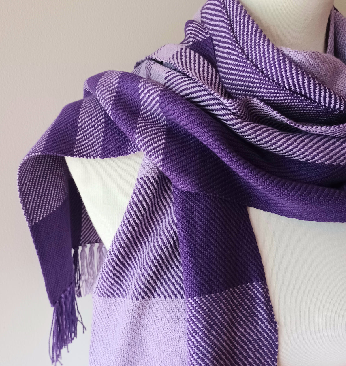 Purple Color Blocked Scarf