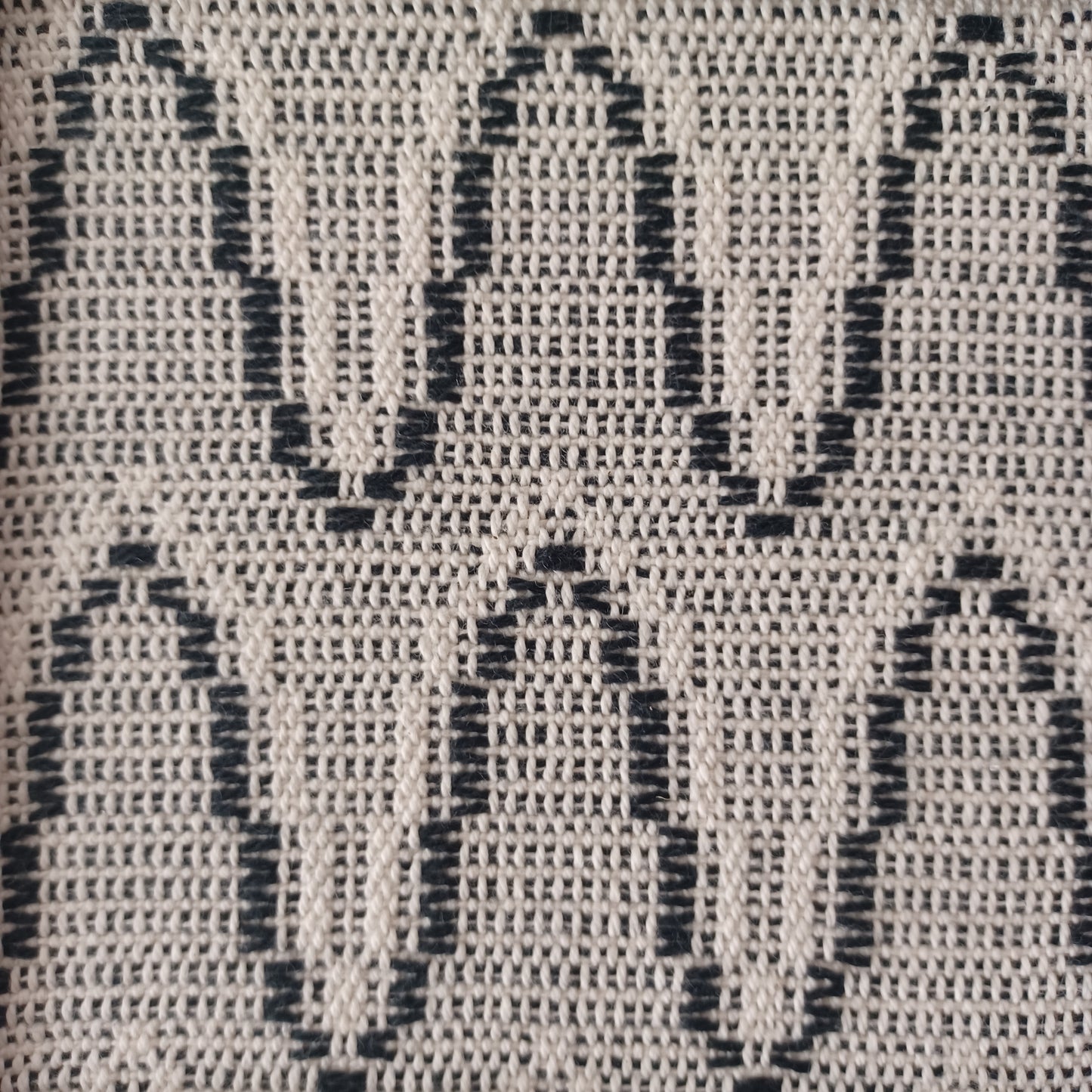 Black and White Handwoven Textile Art