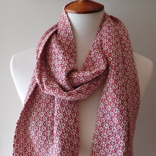 Red and White Winter Scarf