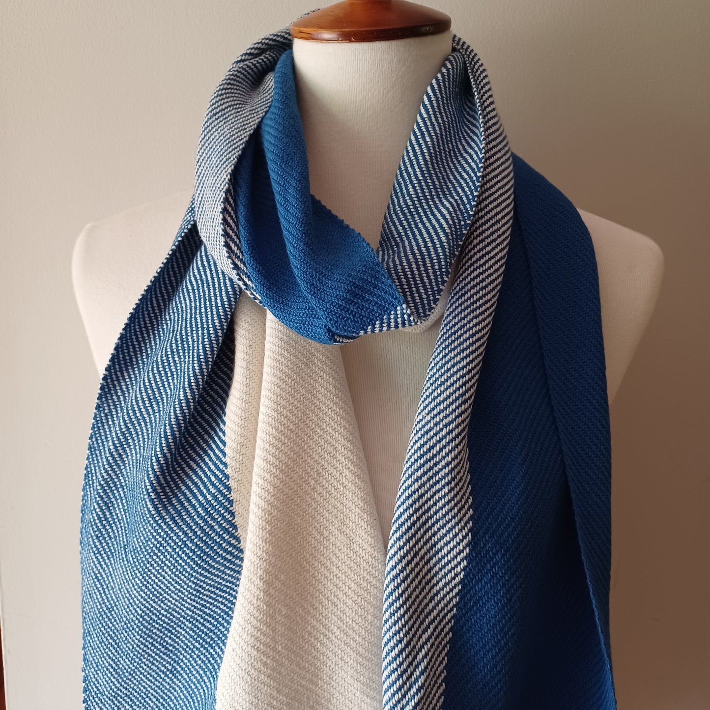 Blue and White Scarf