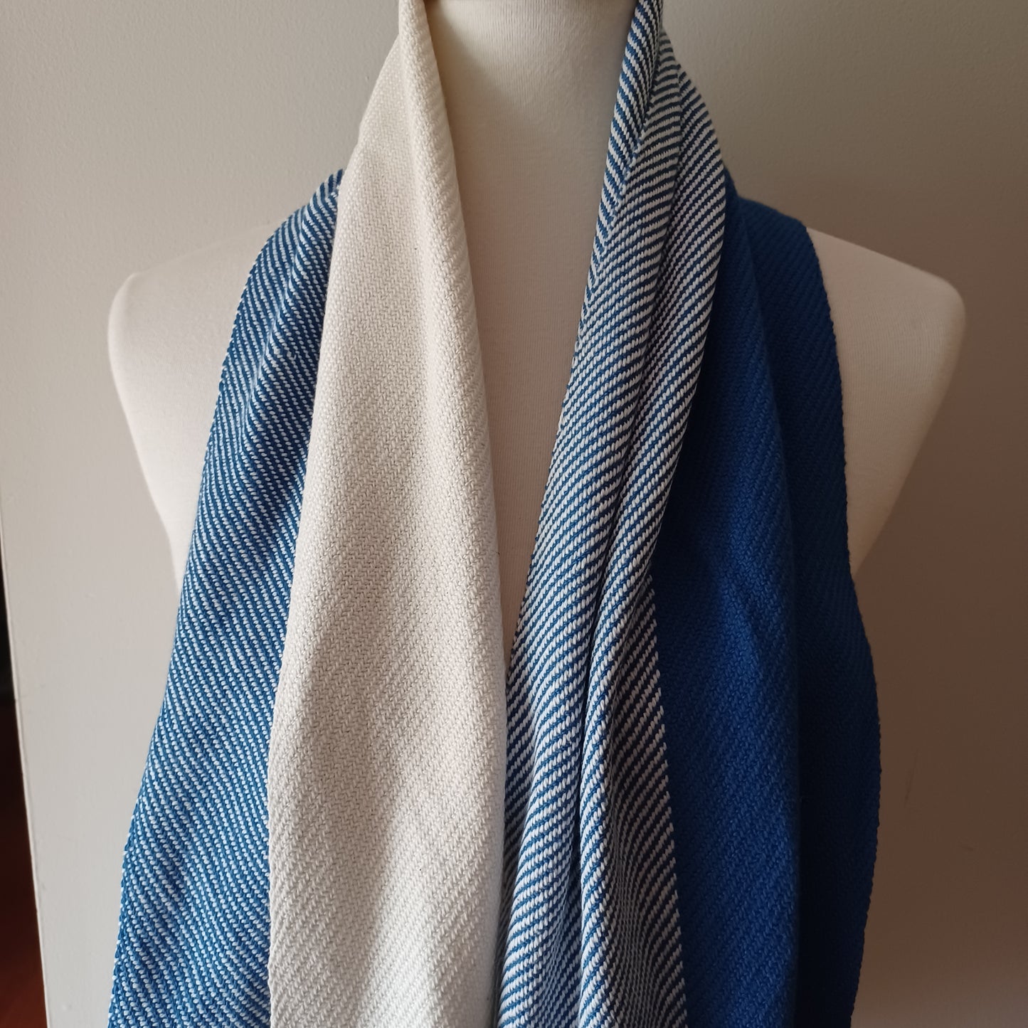 Blue and White Scarf